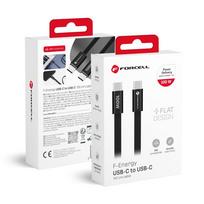 USB C to USB C Cable Forcell F-Energy QC4.0 PD 5A 100W Cafule Flat, 1.2 m, CCFN23, black