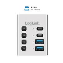 Logilink USB3.2 Gen1 Hub, 4 ports, USB-A/C, on/off switch
