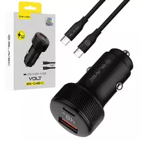 Blavec BS-04B-C Volt Car Charger | 48W | PD, QC | USB-A, USB-C | Includes USB-C to USB-C cable | Features an LCD display | Black