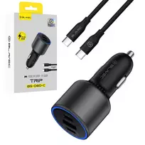 Blavec BS-06D Trip car charger | 95W | PD, QC | USB-A, USB-C | Includes USB-C to USB-C cable | black