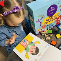 Tookyland kūrybinis išplaunamų 6 taškinių markerių rinkinys su 2 spalvinimo knygelėmis ir 12 medinių antspaudų (LT299)