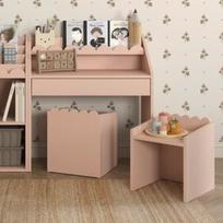 Book Nook Montessori komplektas Vintage Rose– vaikiškas stalas su dviem kėdėmis