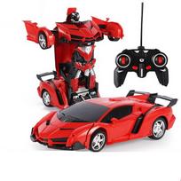 Automobilis robotas transformeris su nuotoliniu valdymu raudonas