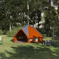 Teepee palapinė 4-iems asmenims su stogu Pilka ir oranžinė