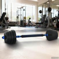 2-in-1 hantelių ir štangos rinkinys 30kg 30kg Juoda ir mėlyna