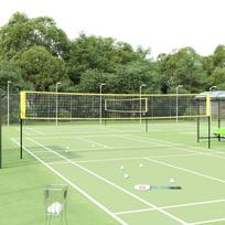 Badmintono tinklas geltonas ir juodas 600x155cm PE audinys