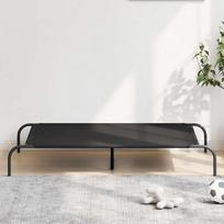 Šunų paaukštinta lova juoda 130x80x20 cm Oksfordo audinys