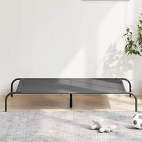 Šunų paaukštinta lova pilka 130x80x20 cm tekstilės ir plieno