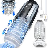 Automatinis masturbatorius LIVMAN D11B vyrams su 7 siurbimo, 7 vibracijos ir 7 reguliuojamais sukimosi ir teleskopo režimais