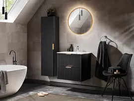 Baldų komplektas 60 cm su praustuvu, apatiniu stelažu ir veidrodžiu SET–ADB SKY 60 cm 2