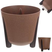 Modernus rudas vazonas su kojelėmis ir įdėklu, 21cm
