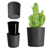 Grotelė gėlėms 30cm su įdėklu, plastikinė, grafito spalvos