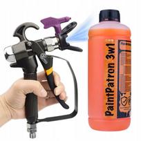 Komplektas Rosfix PaintPatron 3in1 + TurboJet TJ1 – Valymo skystis 1L, Patvarus purkštuvas, Apsauga nuo korozijos