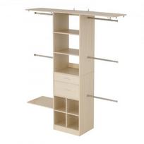 Spintos sistema, reguliuojamas medinis spintos organizatorius, 152x40x185.5 cm, pilka, laikymas