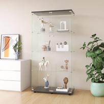 Stiklinė Vitrina su 2 stiklinėmis durelėmis, 164 x 80 x 36 cm, juoda
