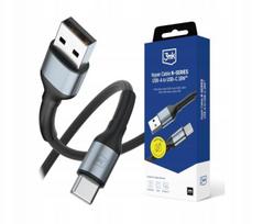 3mk Hyper Cable N-series Usb-a į Usb-c 2m 18w juodas
