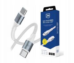 Usb-c į Usb-c kabelis 1m 60w 3mk Hyper Cable N-series baltas