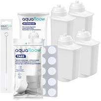 Kavos aparato valymo tabletės + 3 vnt. „AquaFlow“ filtrų, skirti „Siemens“ kavos aparatams.
