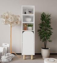 Stovimas lentynas Hanah Home Parma 1 baltas su durimis, modernus MDP