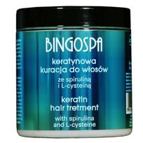 Plaukų priežiūros priemonė "BingoSpa" su keratinu, spirulina ir L-cisteinu pažeistiems plaukams