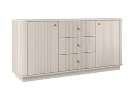 Komoda „Bogart Vesper“ 160 cm, kašmyro spalvos, auksinės rankenėlės, moderni