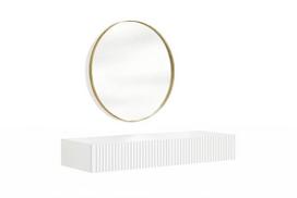 Prie sienos montuojamas tualetinis staliukas „Bogart Nicole“ baltas MDF, modernus dizainas
