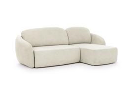 Sofa „Bogart“ 3-vietė moderni smėlio spalvos apmušalais su kojelėmis