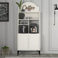 Pakabinama virtuvės spintelė vidaXL Lyon 80 – kreminė-juoda – moderni – 60 cm – su stalčiais