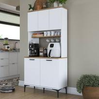 Pastatoma virtuvės spintelė Hanah Home JE192-3798 balta, moderni, spintelės su durelėmis, medžio drožlių plokštė