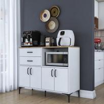 Virtuvės spintelė Hanah Home JE206-3898, riešutmedžio/balta melamino, 120x45 cm