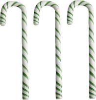 Kosta Boda Stiklinės dekoracijos Polka Candy Cane 17 cm, baltos-žalios, 3 vnt.