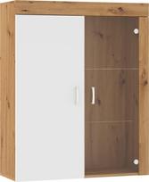 Pakabinama virtuvės spintelė Meblocross MAM-06 Ąžuolas Artisan/Balta blizgi MDF, 90x110x35 cm