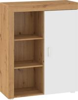 Žema knygų spinta Meblocross Mamba MAM-03 Ąžuolas Artisan / Baltas blizgus MDF