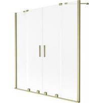 Vonios sienelė Mexen Velar Duo, 140 x 150 cm, Brushed gold/matinis stiklas