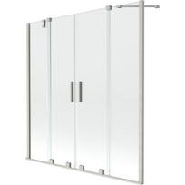 Vonios sienelė Mexen Velar Duo, 140 x 150 cm, Brushed nickel/Transparent
