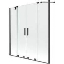 Vonios sienelė Mexen Velar Duo, 140 x 150 cm, Gun metal/Transparent