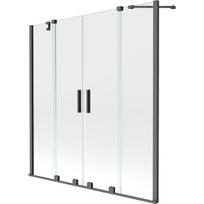 Vonios sienelė Mexen Velar Duo, 150 x 150 cm, Gun metal/Transparent