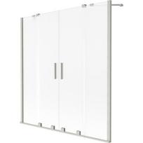 Vonios sienelė Mexen Velar Duo, 160 x 150 cm, Brushed nickel/matinis stiklas