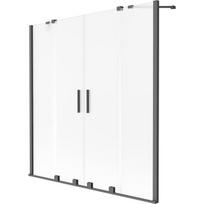 Vonios sienelė Mexen Velar Duo, 160 x 150 cm, Gun metal/matinis stiklas