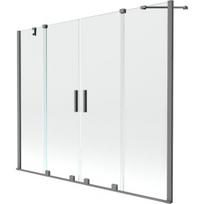 Vonios sienelė Mexen Velar Duo, 180 x 150 cm, Gun metal/Transparent