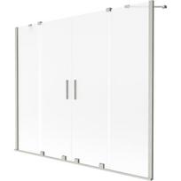 Vonios sienelė Mexen Velar Duo, 190 x 150 cm, Brushed nickel/matinis stiklas