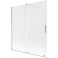 Vonios sienelė Mexen Velar, 150 x 150 cm, Brushed nickel/matinis stiklas