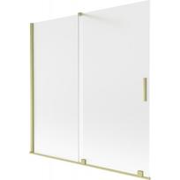 Vonios sienelė Mexen Velar, 160 x 150 cm, Brushed gold/matinis stiklas