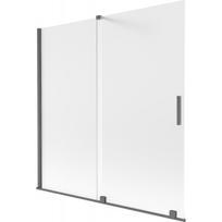 Vonios sienelė Mexen Velar, 160 x 150 cm, Brushed gun gray/matinis stiklas