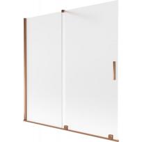 Vonios sienelė Mexen Velar, 160 x 150 cm, Rose gold/matinis stiklas