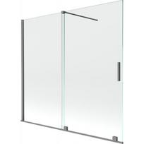 Vonios sienelė Mexen Velar, 170 x 150 cm, Gun metal/Transparent