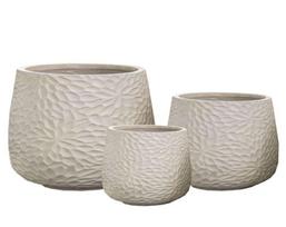 Lauko vazonų rinkinys Mirpol Caliza Fiber Clay dideli vazonai