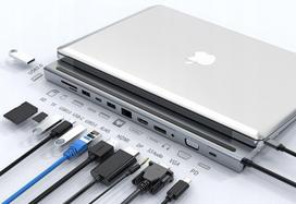 Adapter 12in1 Usb-c: Hdmi 4k, Dp, Vga, Rj45, Usb 3.0/2.0, Sd/tf