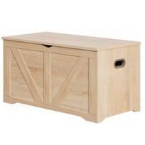 Didelė medinė sandėliavimo skrynia, šviesiai ruda, 100 cm