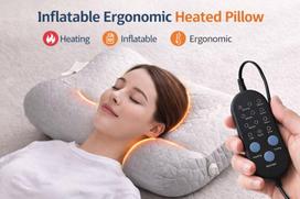 Ergonominė masažinė pagalvė su šildymo funkcija